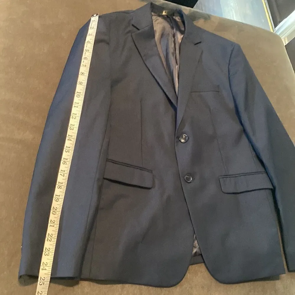 Men’s 2 Piece Suit Navy Slim Fit TwoButton NotchedLapel Size 36 Jacket 32 Pants